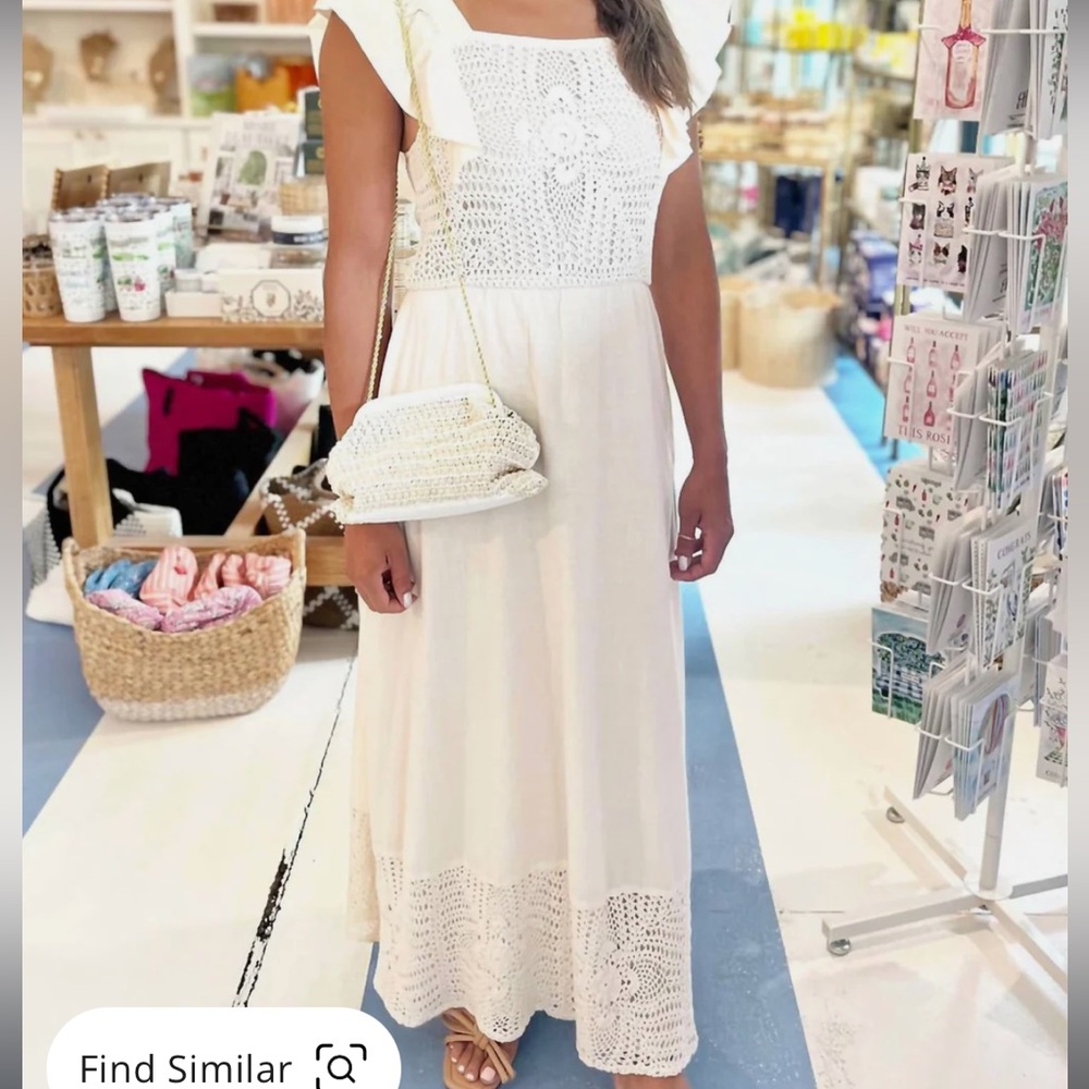Anna Cate Natalia Crochet Maxi Dress Size Small